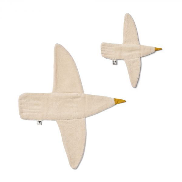 Lot de 2 doudous en forme d'oiseau Janai Sandy