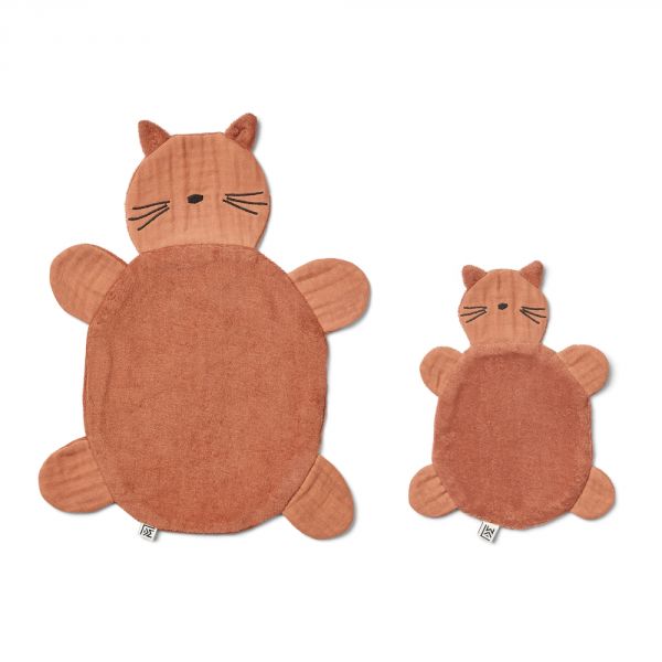 Lot de 2 doudou chat Janai Tuscany rose