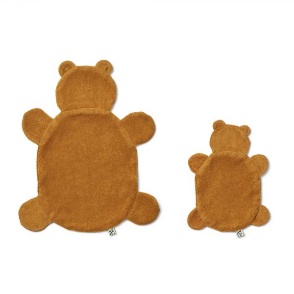 Lot de 2 doudou Mr bear Janai Golden caramel