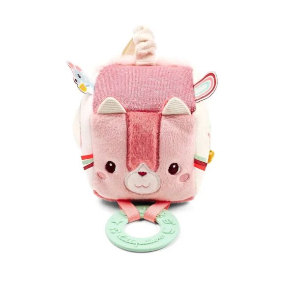Cube d'activités en tissu Jeanne le chat