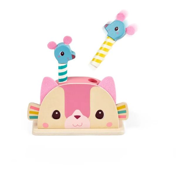 Jouet Pop Up en bois Jeanne le chat