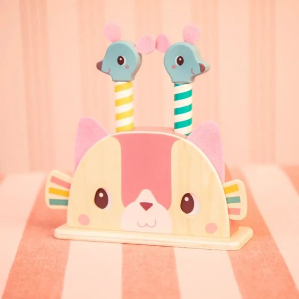 Jouet Pop Up en bois Jeanne le chat