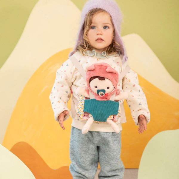 Poupée Jeanne et son porte bébé