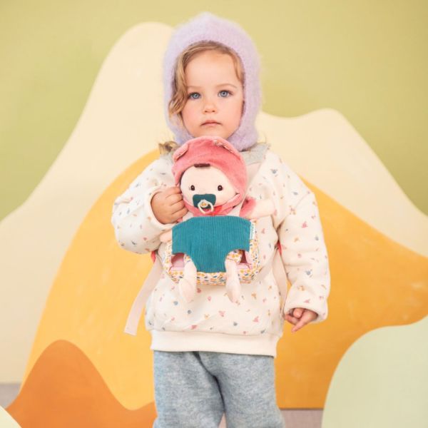 Poupée Jeanne et son porte bébé