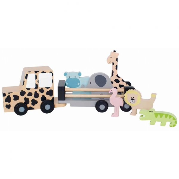 Camion remorque Jeep safari bois