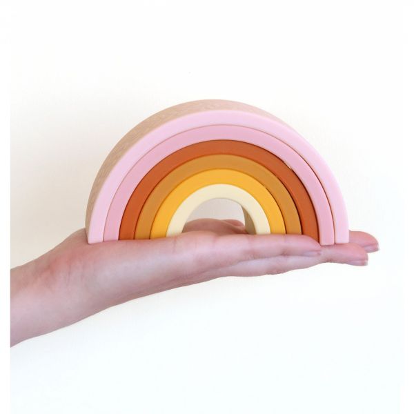 Jouet à empiler Arc en ciel rose