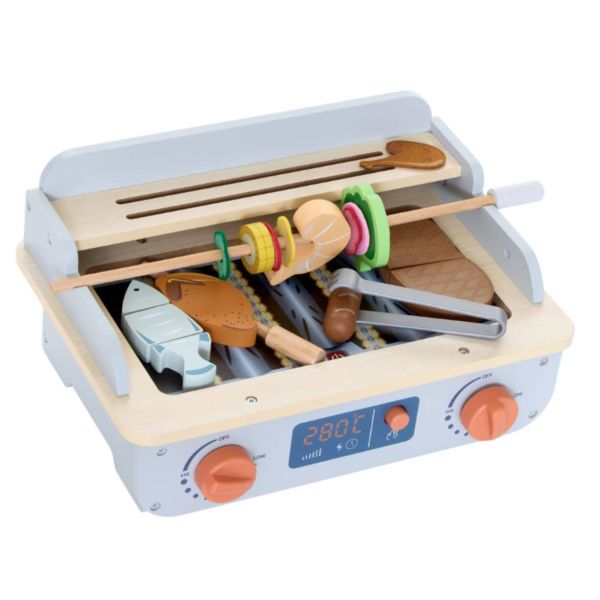 Table barbecue en bois Liam avec accessoires