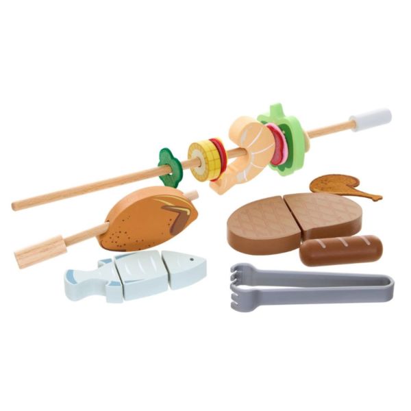 Table barbecue en bois Liam avec accessoires