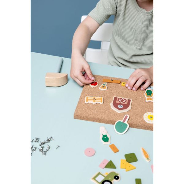 Jeu de clous bébé en bois - ferme multi