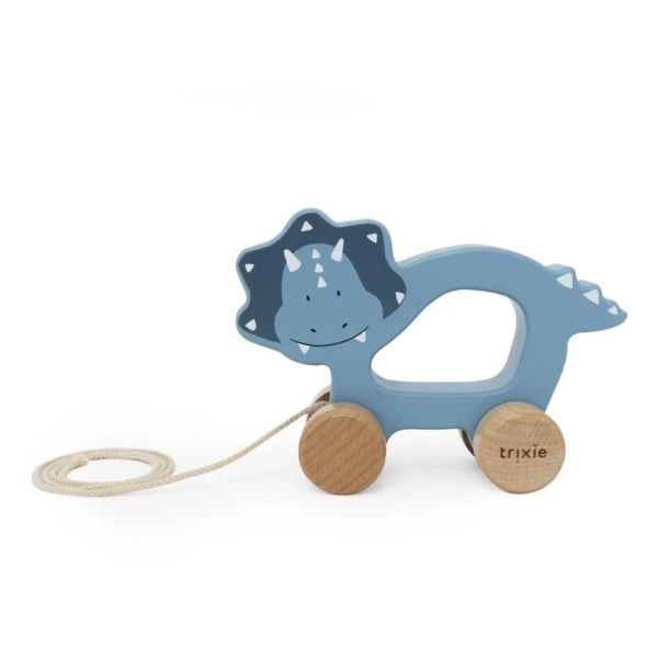 Jouet à tirer en bois Mr. Triceratops