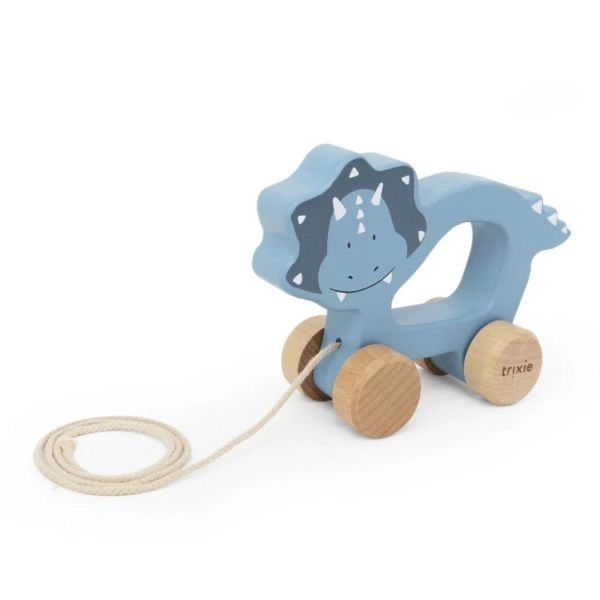 Jouet à tirer en bois Mr. Triceratops