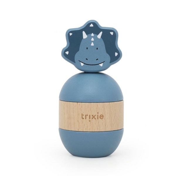 Jouet d'empilage avec hochet en bois Mr. Triceratops