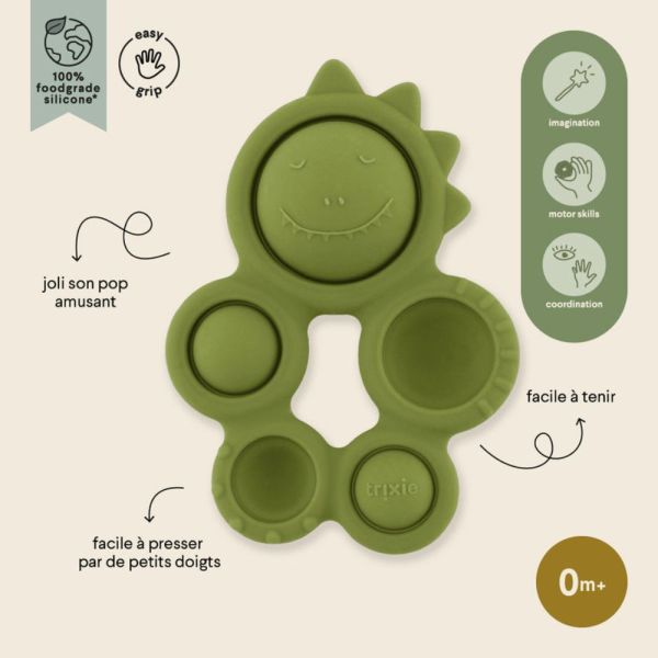 Jouet d'activité pop-it en silicone Mr. Dino