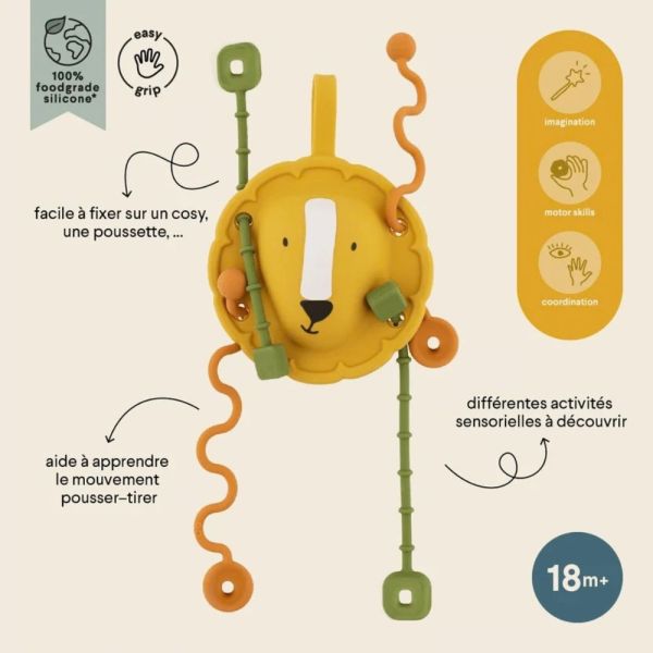 Jouet sensoriel à tirer en silicone Mr. Lion
