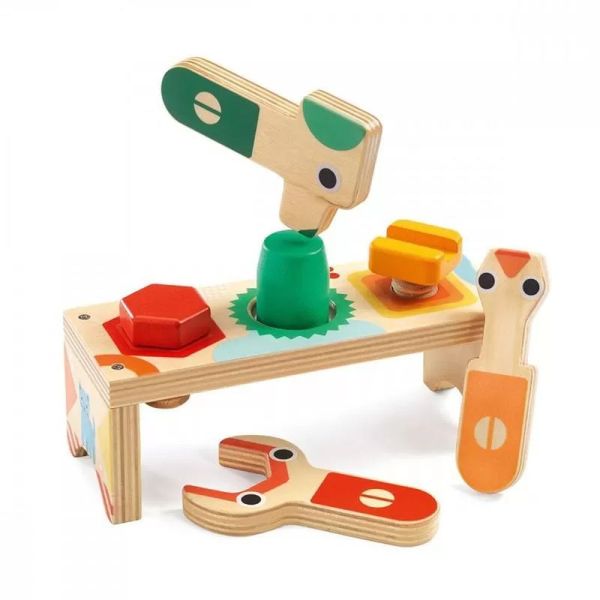 Jouet d'éveil en bois Mini établi Bricolou