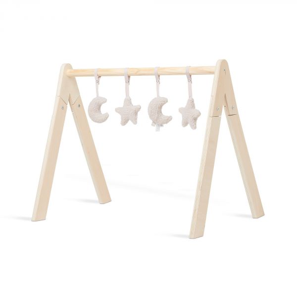 GOPLUS Portique d'Eveil Bebe Pliable en Bois, avec 3 Anneaux de Tirage de  Jeu, Structure Triangulaire Stable, Arche d'Eveil pour Bebes Plus de 3  Mois, sans BPA, 60 x 44 x 60 CM (Gris)