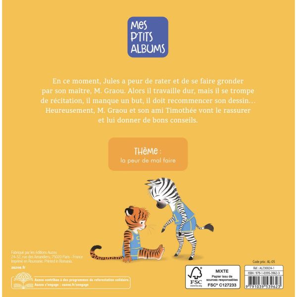 Livre enfant Collection Jules - a peur de rater