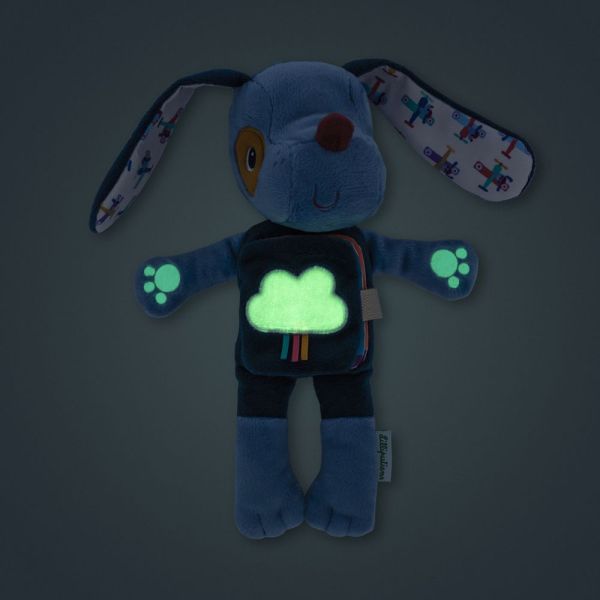 Peluche phosphorescente avec livre en tissu Jules