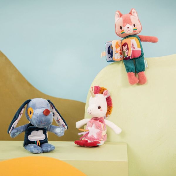 Peluche phosphorescente avec livre en tissu Jules