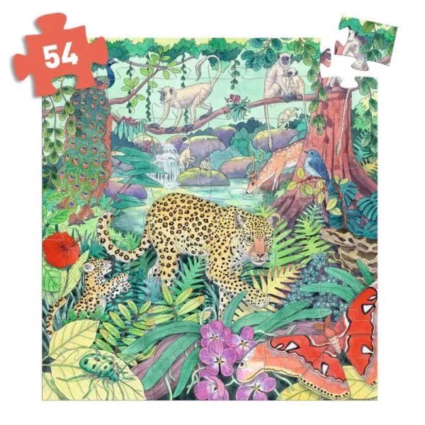 Puzzle silhouette Jungle indienne  54 pièces