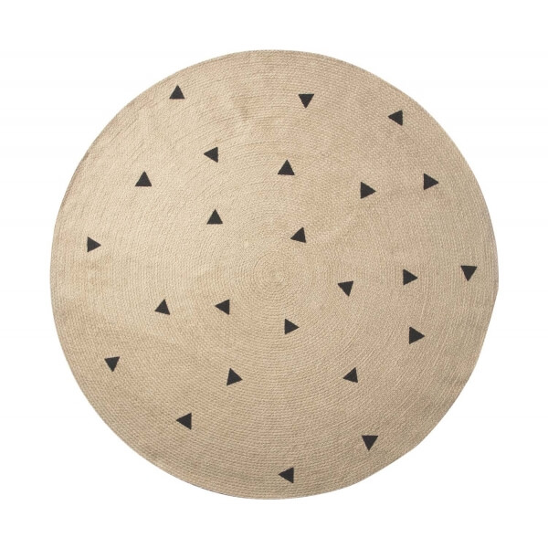 Grand tapis rond triangle noir