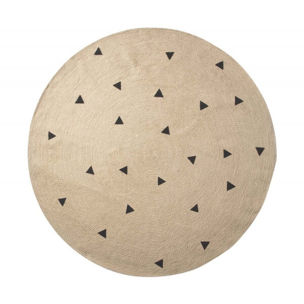 Tapis enfant rond Ø130 cm Triangle noir