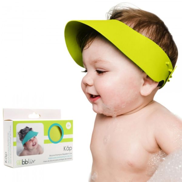 Bonnet de bain bébé réglable en silicone Kap, vert citron