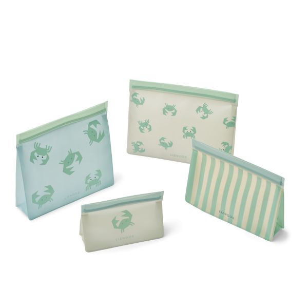 Lot de 4 pochettes réutilisables Crab