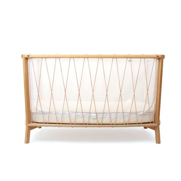 Pack Lit bébé Kimi Bois de rose et matelas + alèse et drap housse blanc
