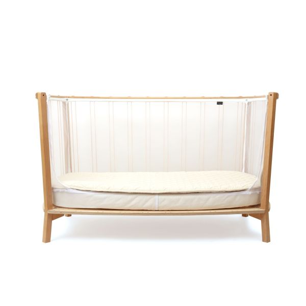 Pack Lit bébé Kimi Bois de rose et matelas + alèse et drap housse blanc