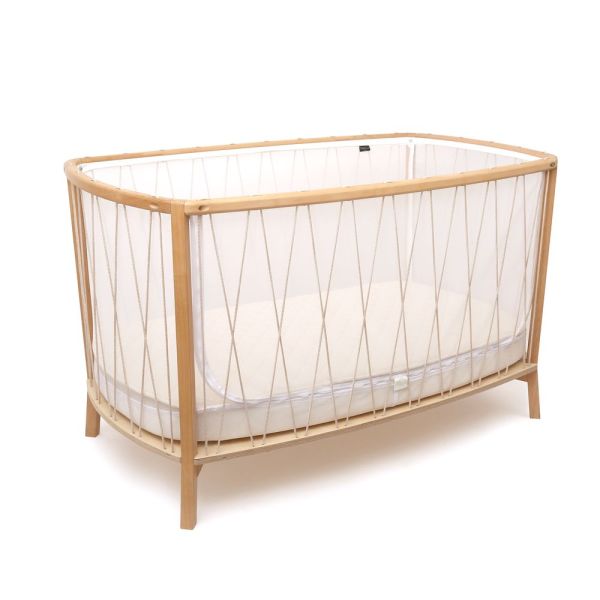 Pack lit bébé Kimi Desert et matelas organic + alèse et drap housse blanc