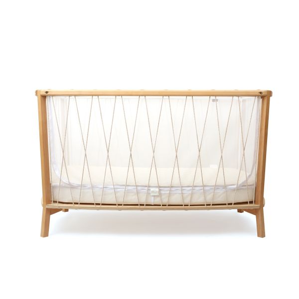 Pack lit bébé Kimi Desert et matelas organic + alèse et drap housse blanc