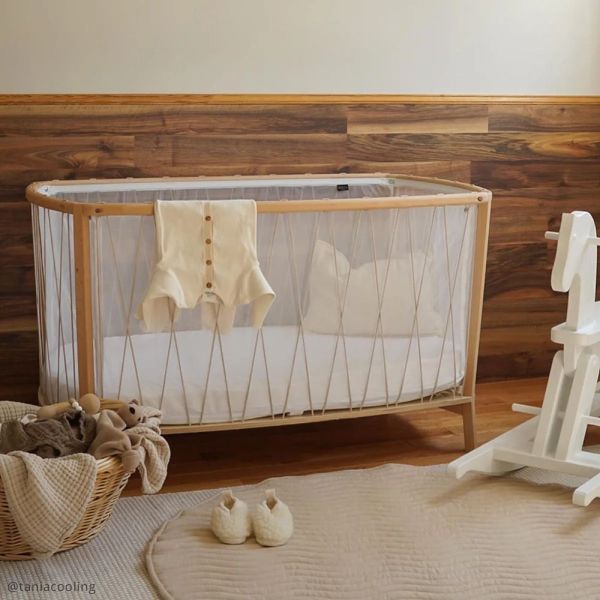Pack lit bébé Kimi Desert et matelas organic + alèse et drap housse blanc