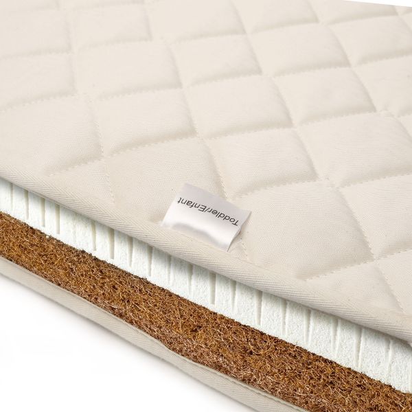 Pack lit bébé Kimi Desert et matelas organic + alèse et drap housse blanc