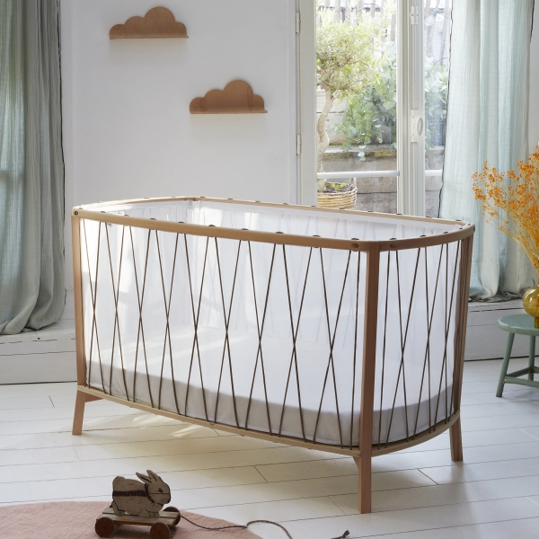 Lit bébé évolutif Kimi Hazelnut + Matelas Organic