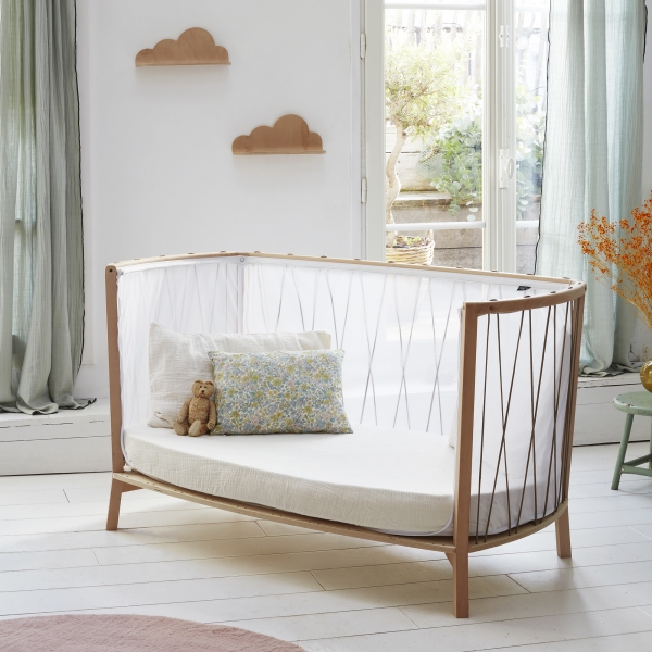 Lit bébé évolutif Kimi Hazelnut + Matelas Organic