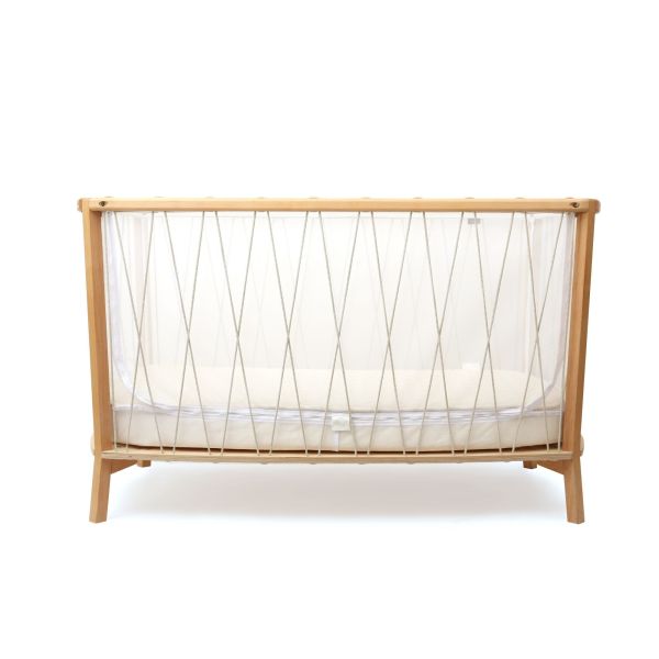 Pack Lit bébé Kimi Lichen et matelas + alèse et drap housse blanc