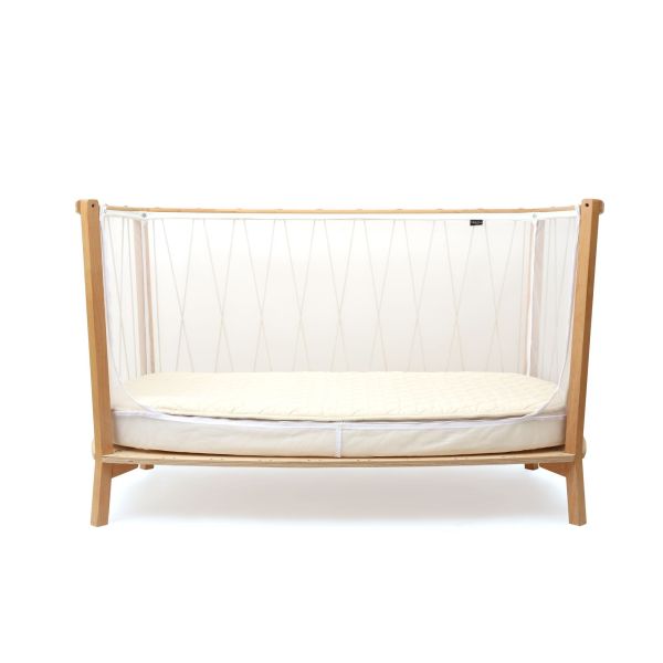 Pack Lit bébé Kimi Lichen et matelas + alèse et drap housse blanc