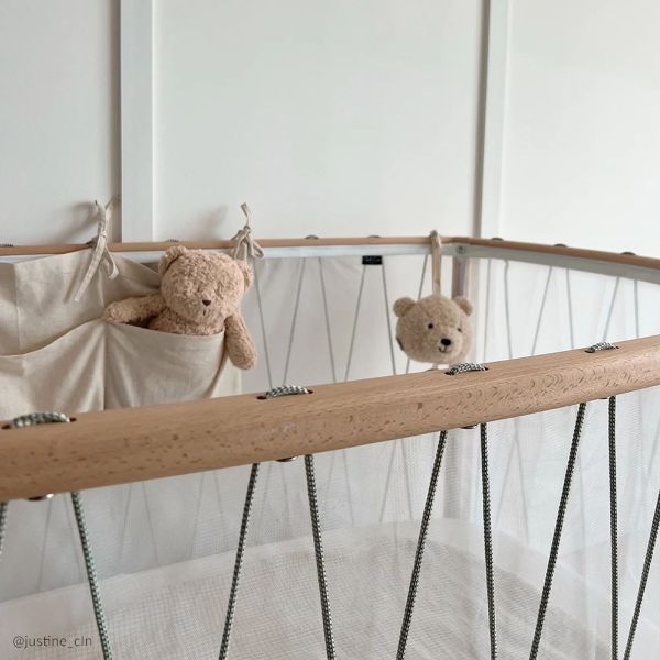 Pack Lit bébé Kimi Lichen et matelas + alèse et drap housse blanc