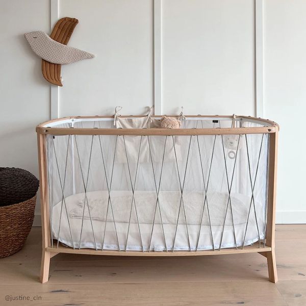 Pack Lit bébé Kimi Lichen et matelas + alèse et drap housse blanc