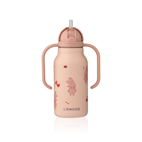 Gourde isotherme enfant 250 ml à poignées Kimmie Wild child Rose