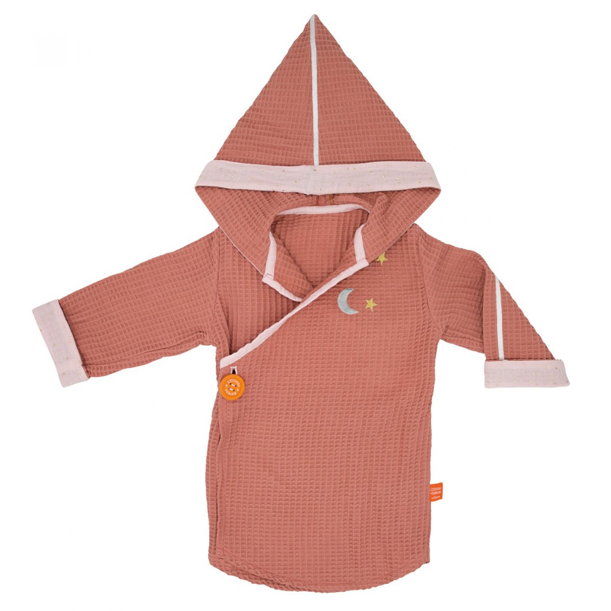 Peignoir Kimono Nid D Abeille Marsala Personnalisable Made In Bebe