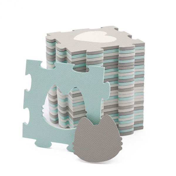 Tapis en mousse puzzle 3D Luno Shapes - Mint