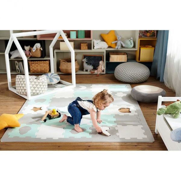 Tapis en mousse puzzle 3D Luno Shapes - Mint