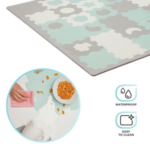 Tapis en mousse puzzle 3D Luno Shapes - Mint