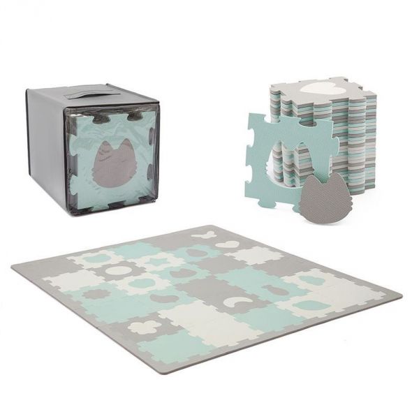 Tapis en mousse puzzle 3D Luno Shapes - Mint