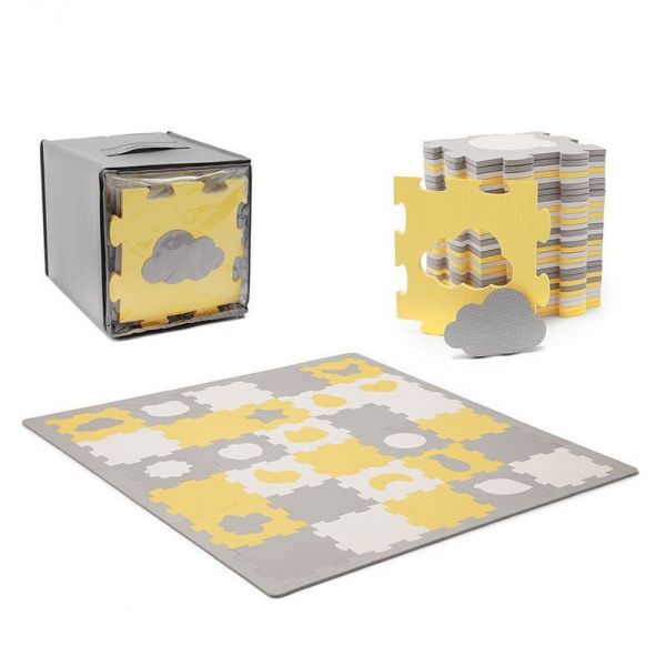 Tapis en mousse puzzle 3D Luno Shapes - Yellow