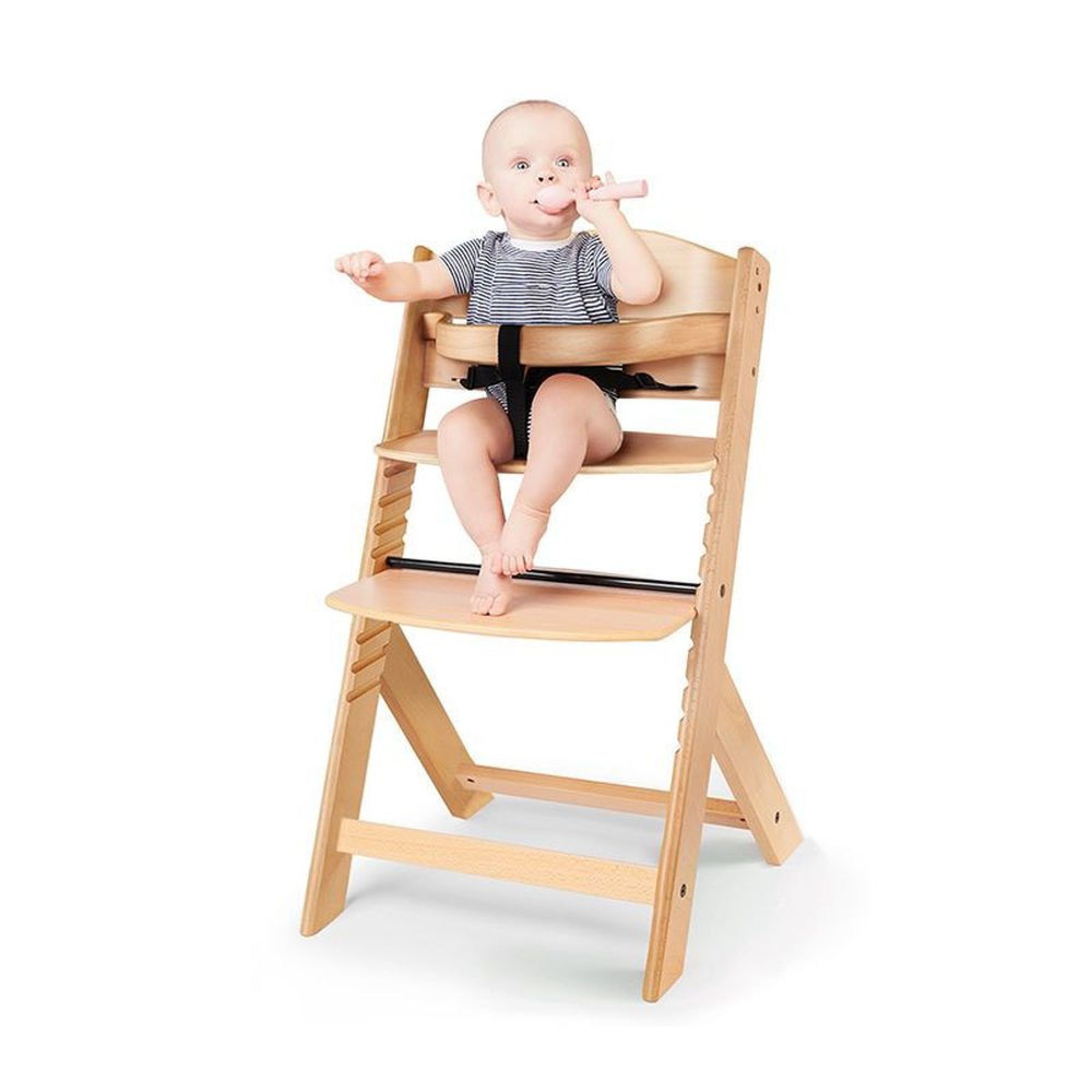 Chaise haute évolutive Enock Blanc avec coussins Gris - Made in Bébé