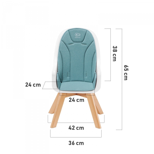 Chaise haute évolutive Tixi Turquoise