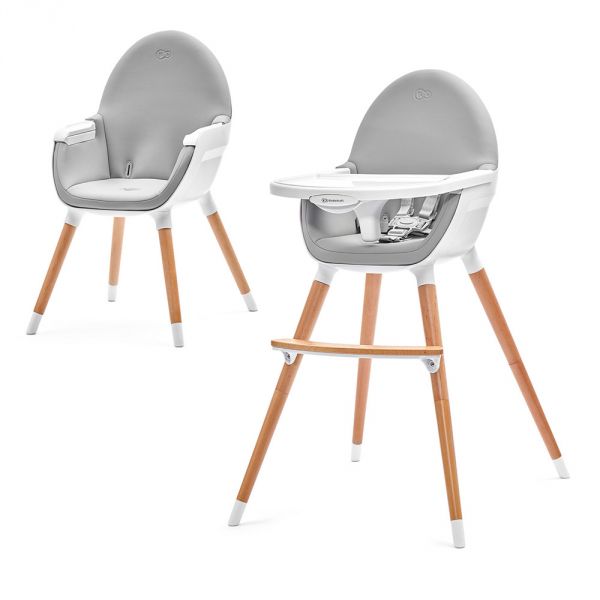 Chaise haute Fini pieds en bois - Grey